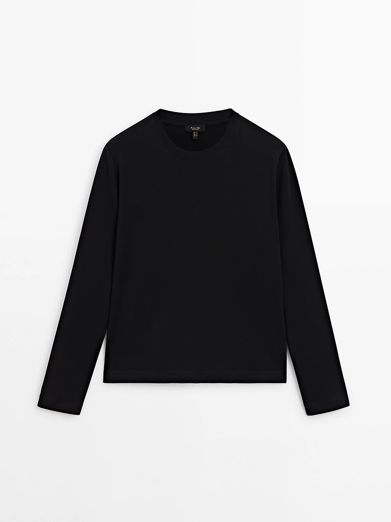 100% cotton interlock long sleeve T-shirt