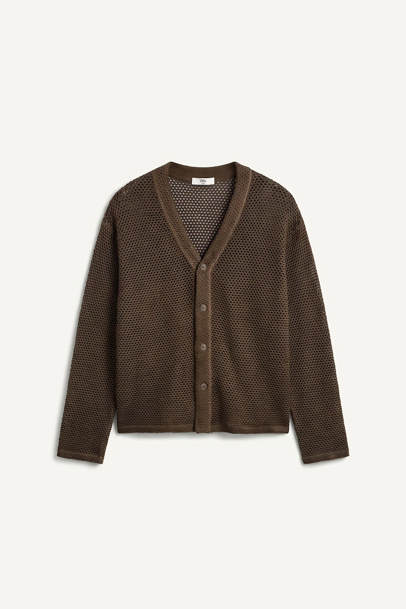 RELAXED FIT CROCHET CARDIGAN