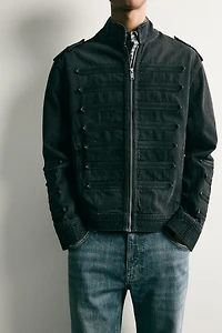 CROPPED FIT TAB DETAIL JACKET