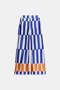 PANTALON LARGE À RAYURES