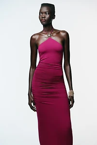 ROBE POLYAMIDE HALTER SOLEIL