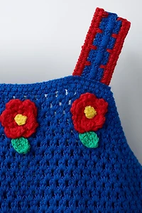ROBE EN MAILLE CROCHET FLEURS