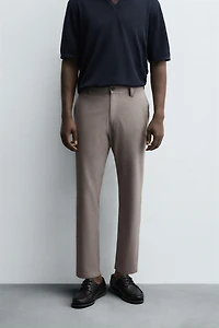 TEXTURED STRETCH PANTS