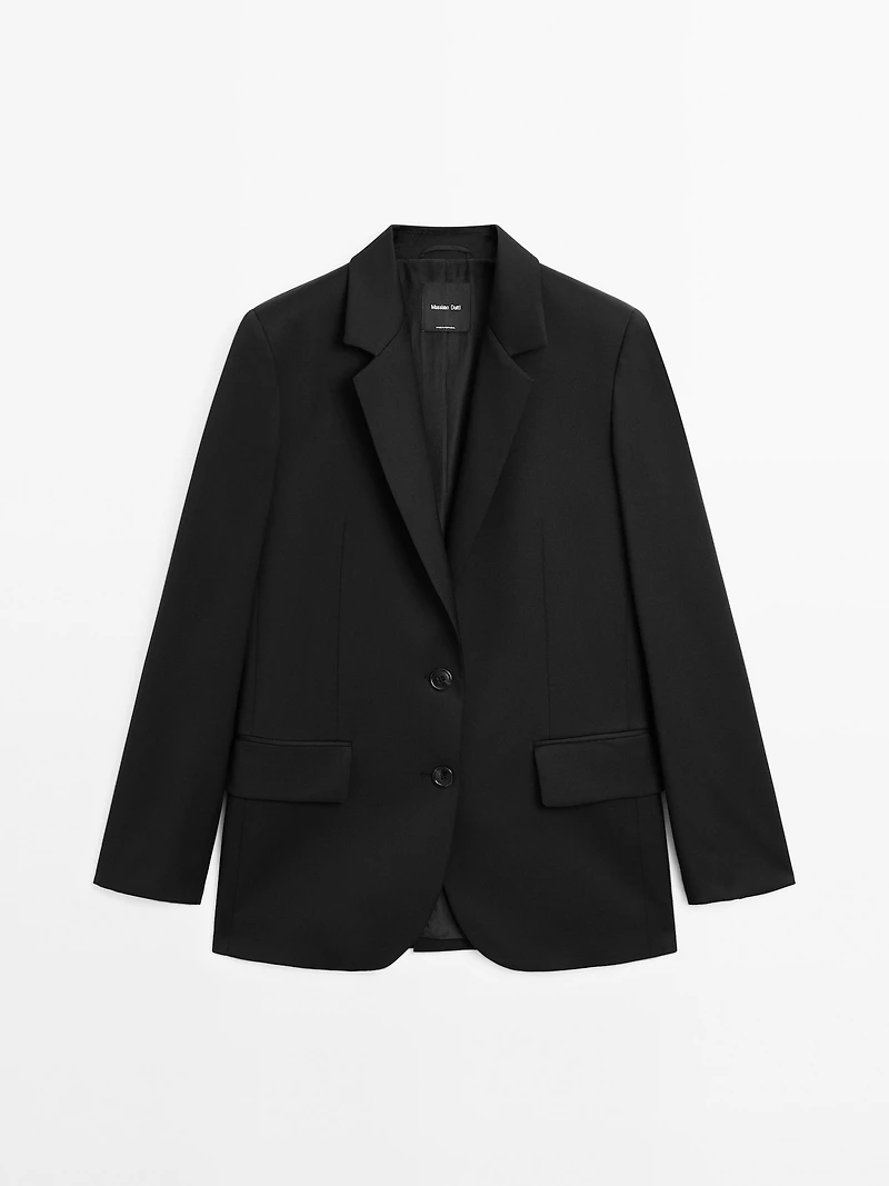 Blazer à deux boutons 100 % laine extra-fine
