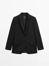 Blazer à deux boutons 100 % laine extra-fine