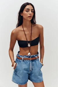 BERMUDA Z1975 EN JEAN PAPERBAG CEINTURE
