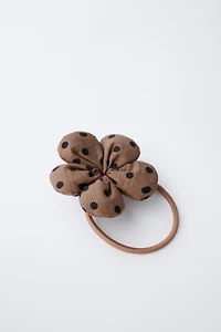 TWO-PACK OF POLKA DOT FLOWER HAIR TIES