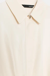 SATIN EFFECT WRAP SHIRT