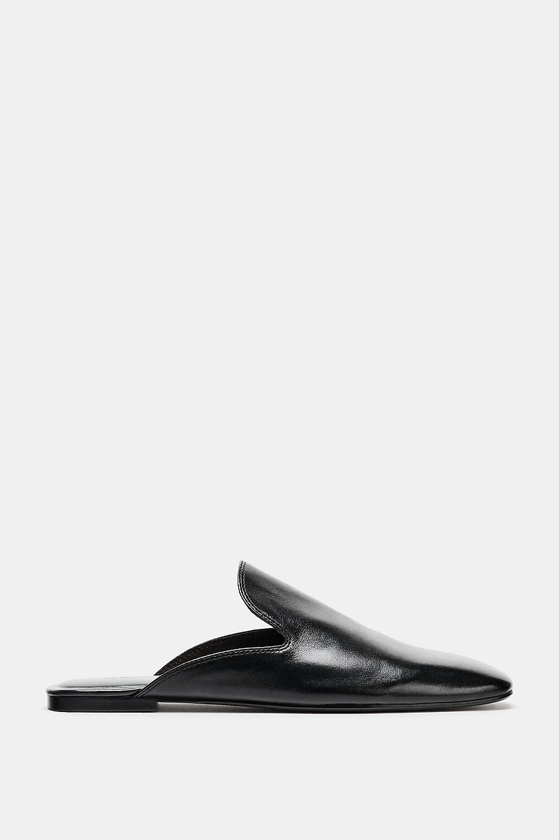 LEATHER MULE LOAFERS