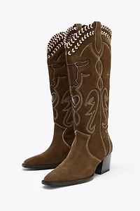 EMBROIDERED LEATHER BOOTS