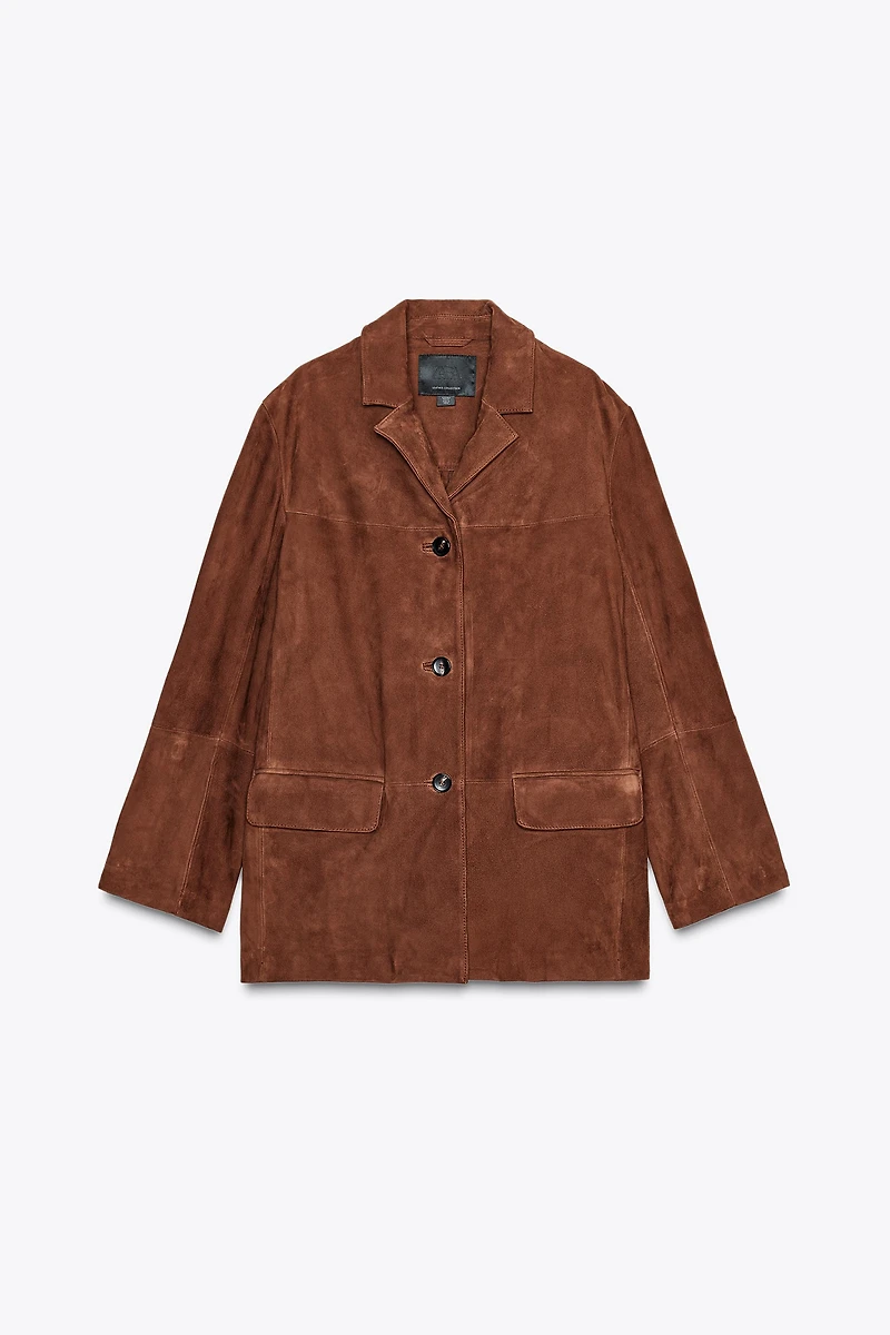 BLAZER OVERSIZE CUIR DAIM ZW COLLECTION LIMITED EDITION