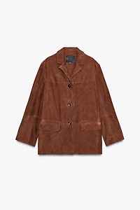 BLAZER OVERSIZE CUIR DAIM ZW COLLECTION LIMITED EDITION