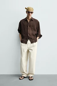 100% LINEN SEMI-SHEER SHIRT