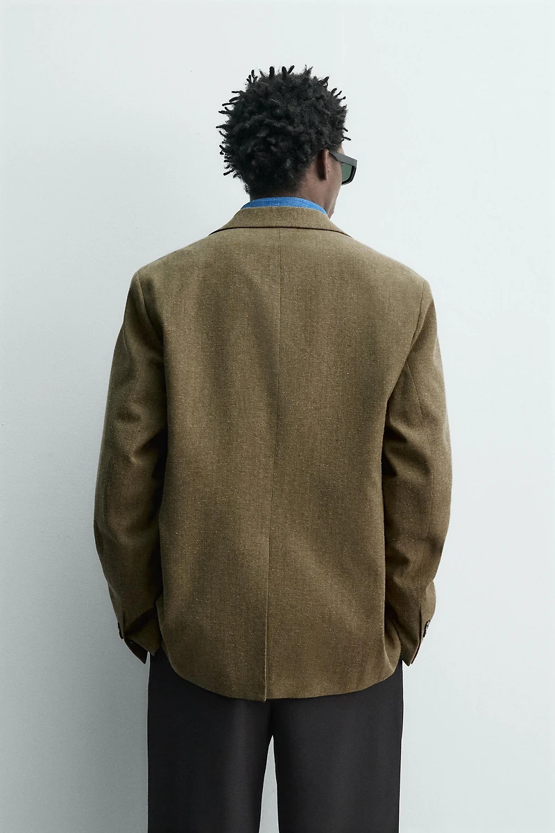 WOOL BLEND TEXTURED BLAZER