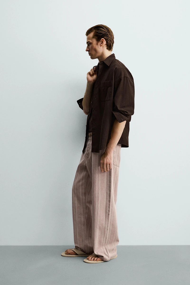 STRIPED RELAXED FIT JEANS