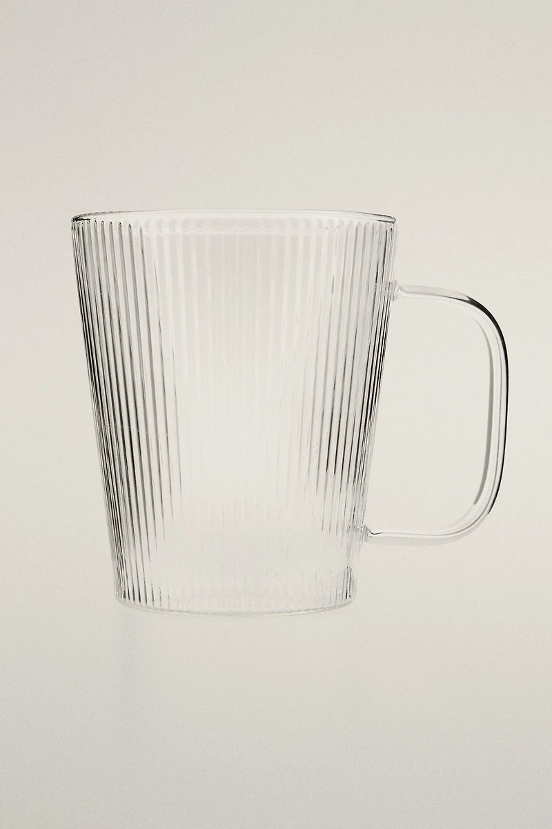 BOROSILICATE GLASS MUG WITH LINES