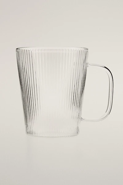BOROSILICATE GLASS MUG WITH LINES