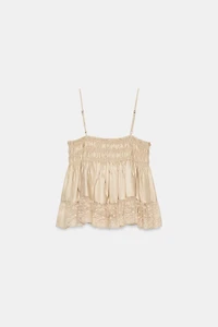 SATIN EFFECT LACE TOP