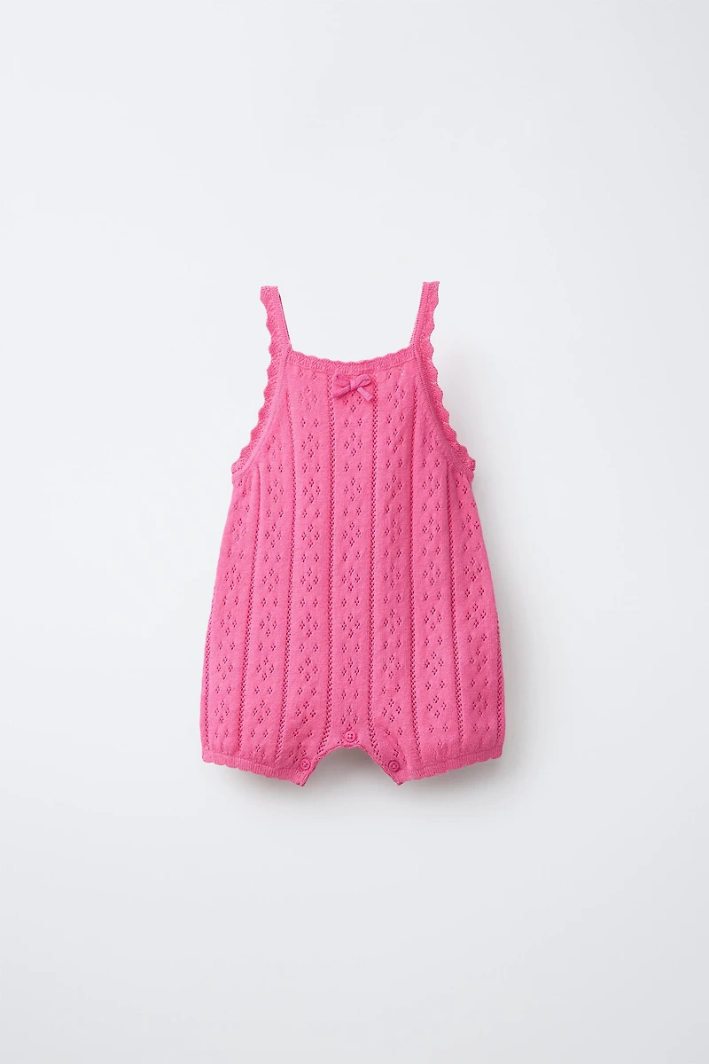 POINTELLE KNIT ROMPER