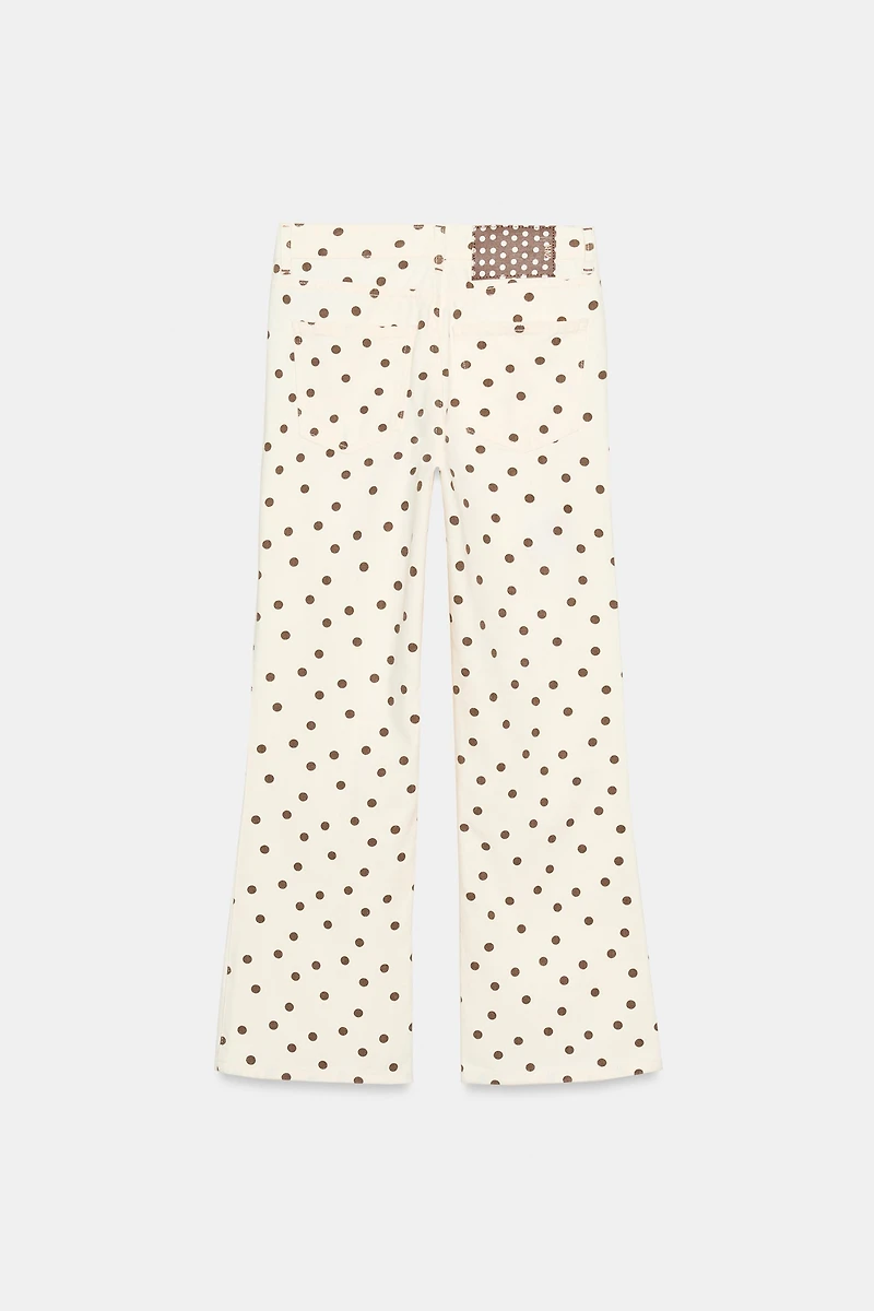 Z1975 MID-RISE MINI FLARE POLKA DOT JEANS