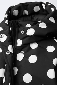 WATER RESISTANT AND WINDPROOF POLKA DOT JACKET