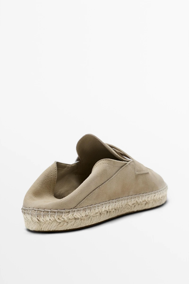 Suede penny strap espadrilles