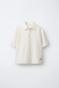 SHIRT AND BERMUDA SHORTS SET WITH TEXTURED LABEL