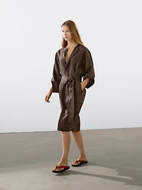 100% linen shirt dress