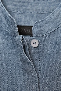 ZW COLLECTION PLEATED DENIM SHIRT