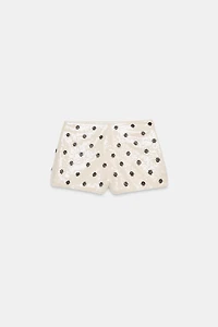 POLKA DOT SEQUIN MINI SHORTS