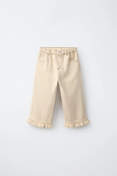 RUFFLED TWILL CULOTTES
