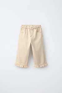 RUFFLED TWILL CULOTTES