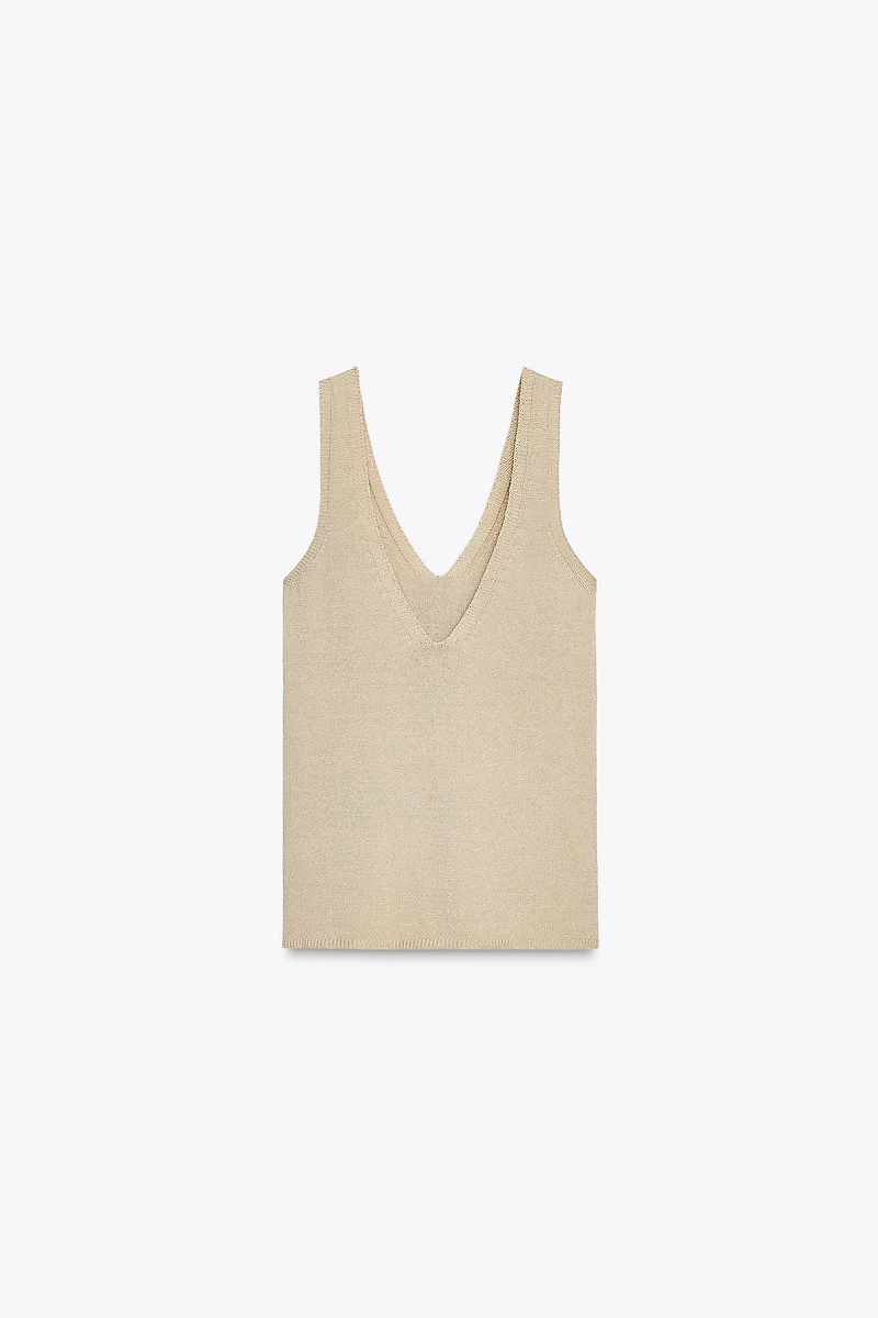 TOP EN MAILLE SANS MANCHES