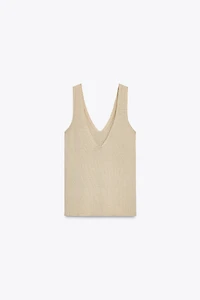 TOP EN MAILLE SANS MANCHES