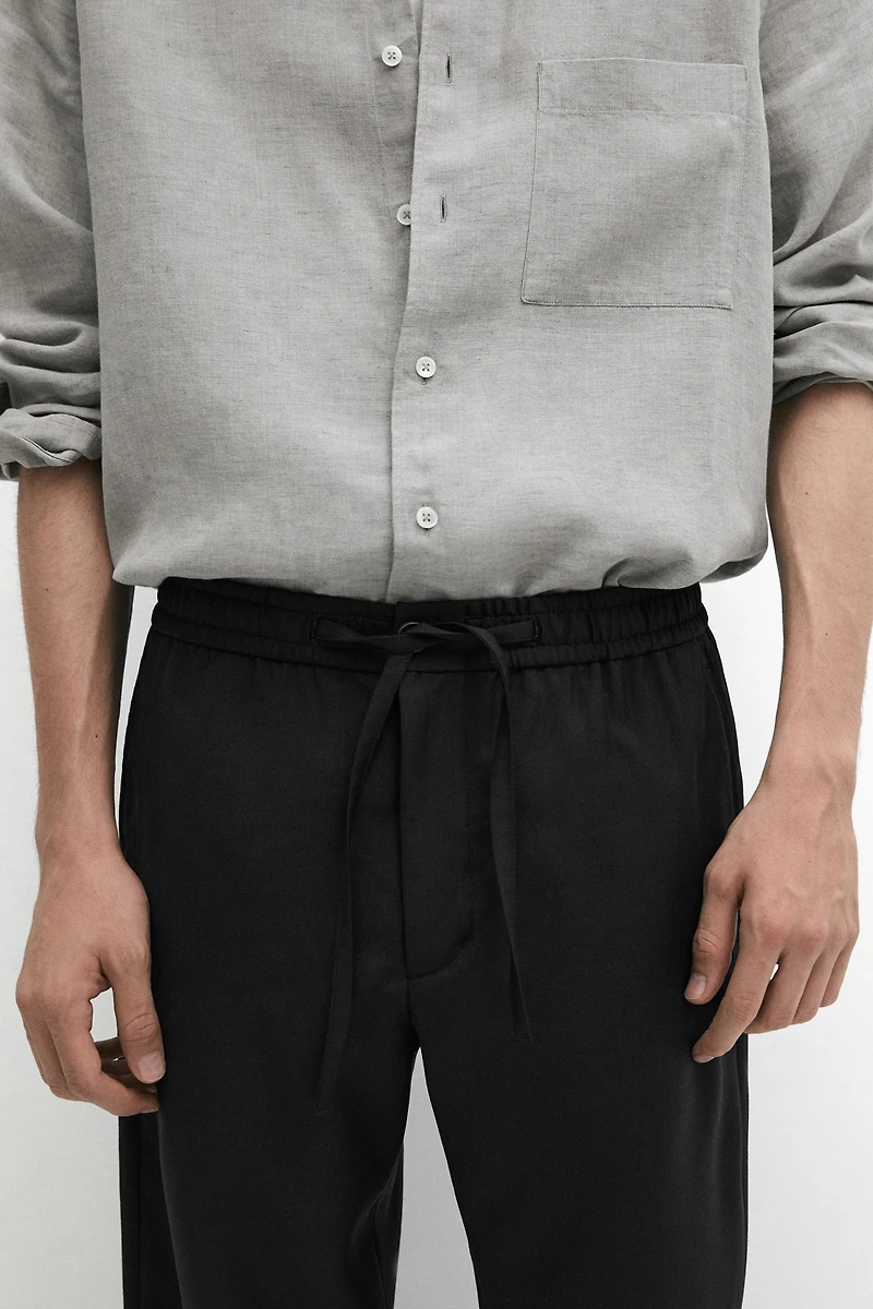 Pantalon relaxed fit 100 % laine
