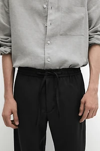 Pantalon relaxed fit 100 % laine