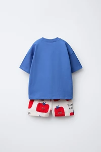 ENSEMBLE DE JOGGING T-SHIRT ET BERMUDA TOMATES