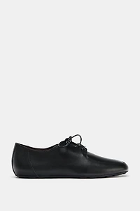 LOW HEEL LEATHER LACE-UP SHOES