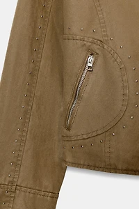 WASHED EFFECT STUDDED JACKET