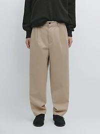 Cotton blend darted trousers