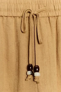 DRAWSTRING WIDE LEG PANTS