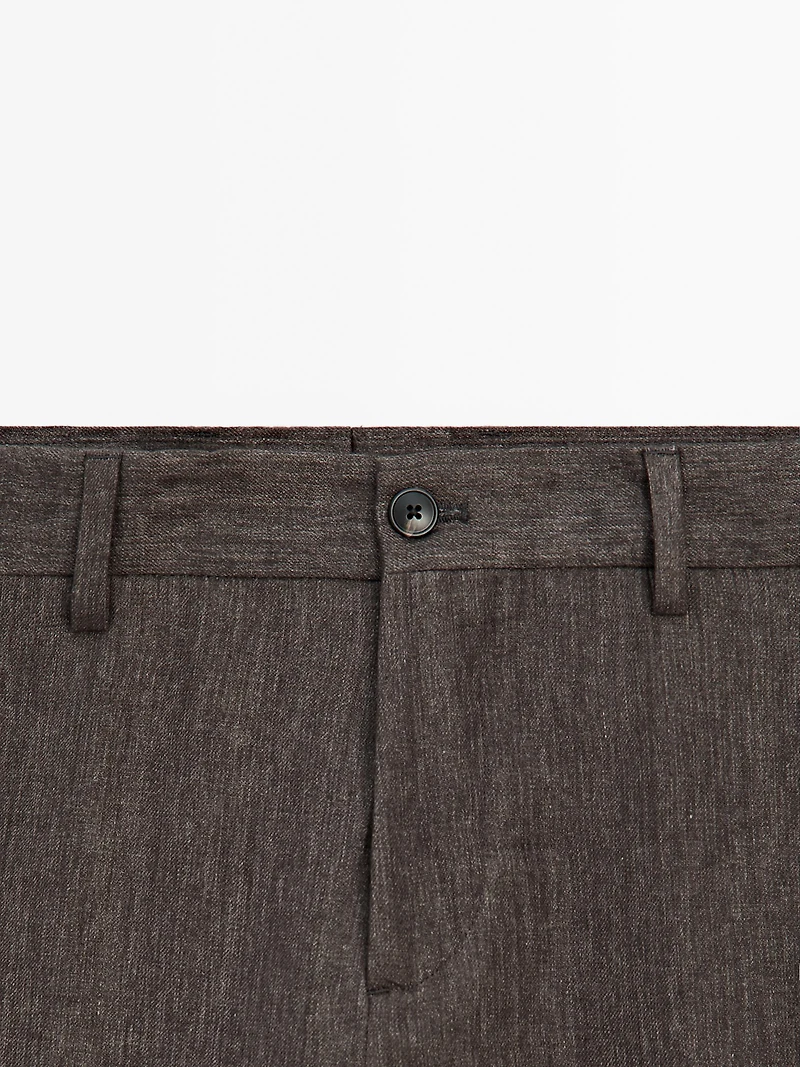 Pantalon total look lin délavé