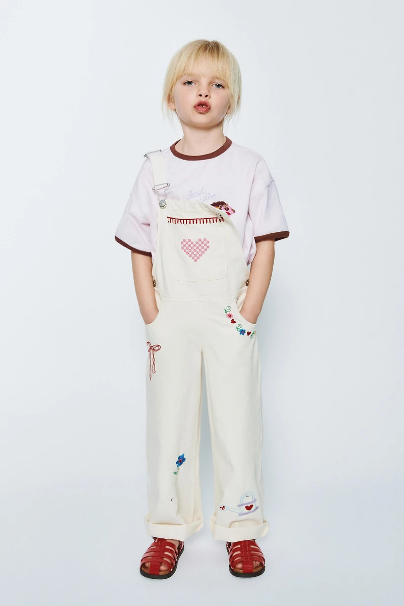 SISSEL EDELBO X ZARA KIDS EMBROIDERED TWILL OVERALLS