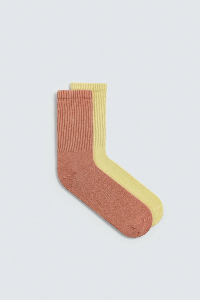 CHAUSSETTES CANNELÉ LAVÉ LOT DE 2