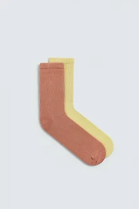 CHAUSSETTES CANNELÉ LAVÉ LOT DE 2