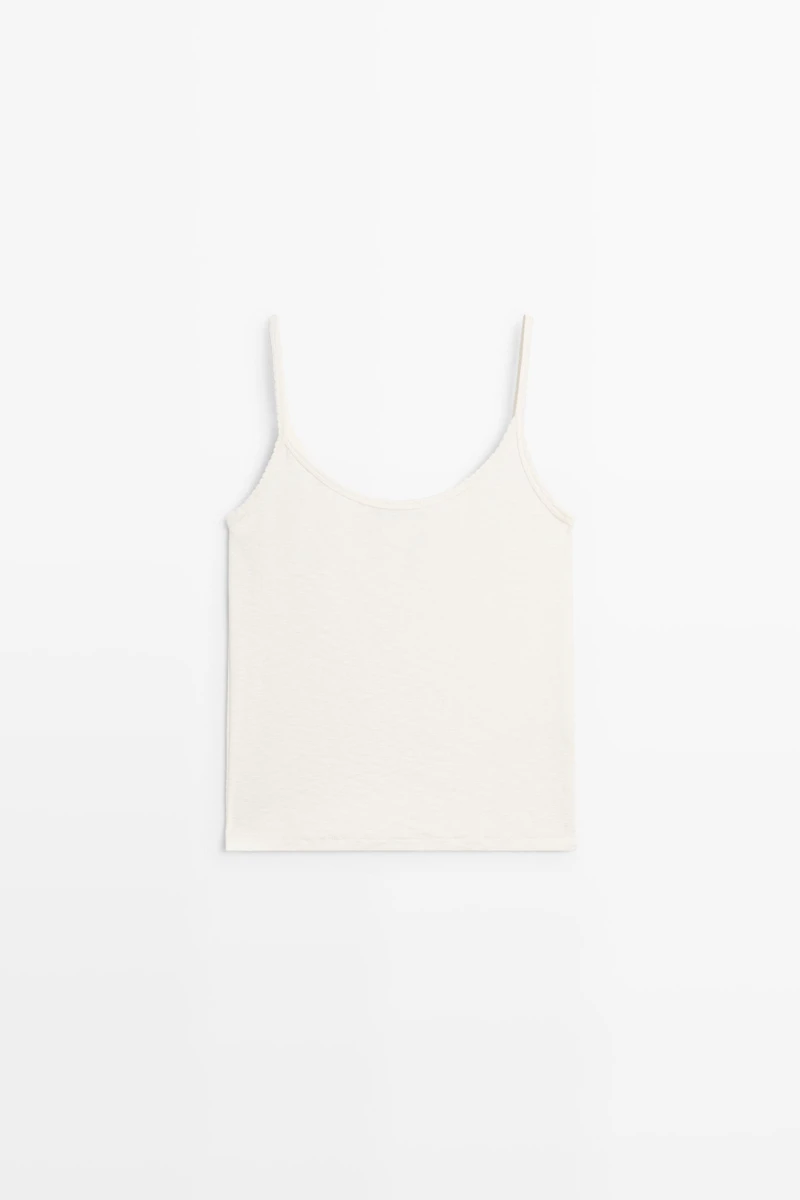 Cotton blend strappy top