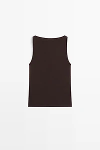 100% cotton straight neckline T-shirt