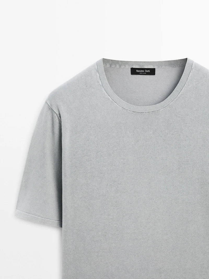 Cotton blend knit T-shirt