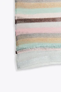 METALLIC THREAD STRIPED TOP