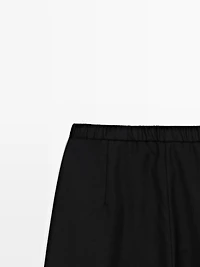 Barrel fit trousers with elasticated waistband